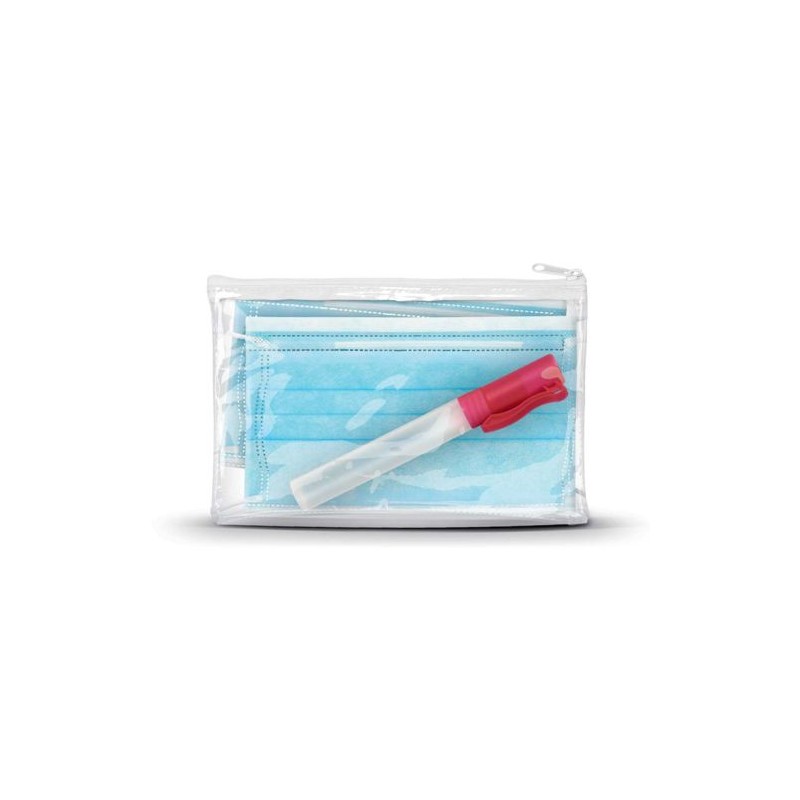 Kit Zippée Éco-responsable avec 2 Masques Chirurgicaux et Vaporisateur 9 ml S.H.A. cadeau collaborateur premium