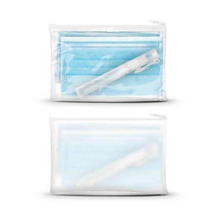 Kit Zippée Éco-responsable avec 2 Masques Chirurgicaux et Vaporisateur 9 ml S.H.A. goodies publicitaire événementiel