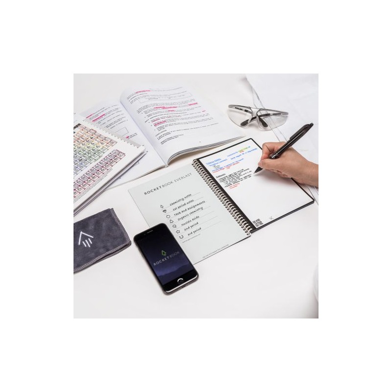 Carnet Réutilisable et Connecté Personnalisé Éco-responsable A5 - Rocketbook® Core Matières : plastique Couleurs : noir nombre d