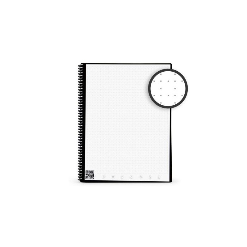Carnet Réutilisable et Connecté Personnalisé Éco-responsable A5 - Rocketbook® Core Matières : plastique Couleurs : blanc nombre 