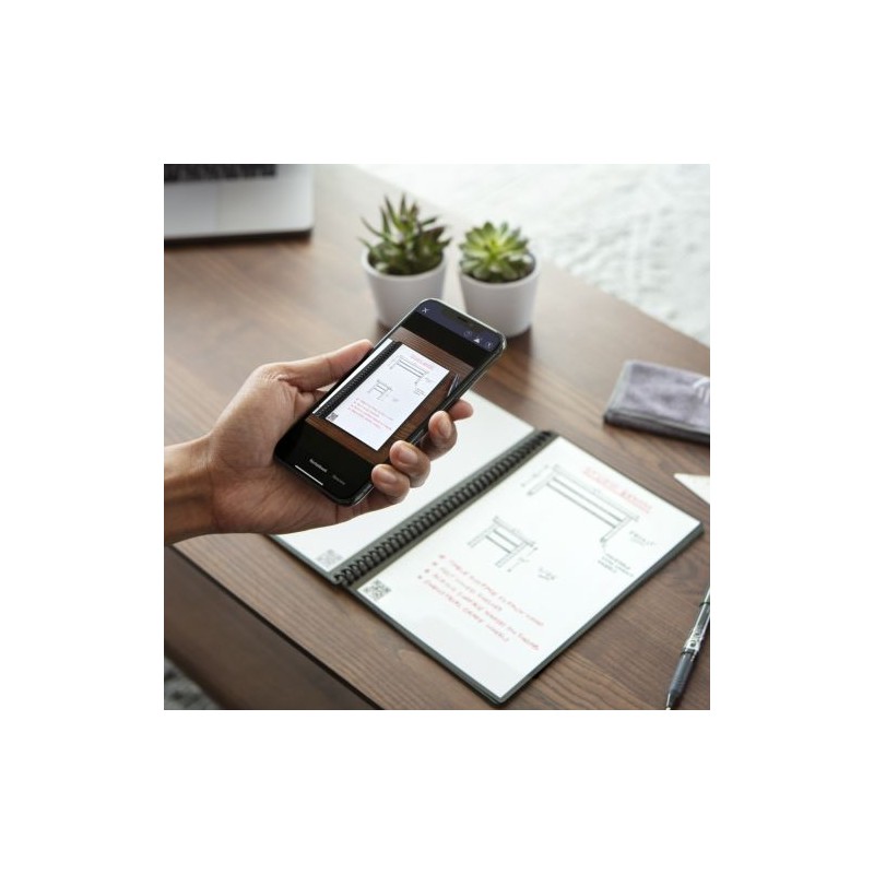 Carnet Réutilisable et Connecté Personnalisé Éco-responsable A5 - Rocketbook® Core Matières : plastique Couleurs : blanc nombre 