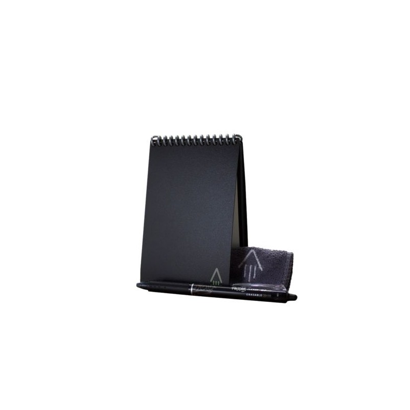 Carnet Effaçable Mini A6 Éco-responsable Personnalisé Rocketbook® Core Matières : plastique Couleurs : noir nombre de pages : 48