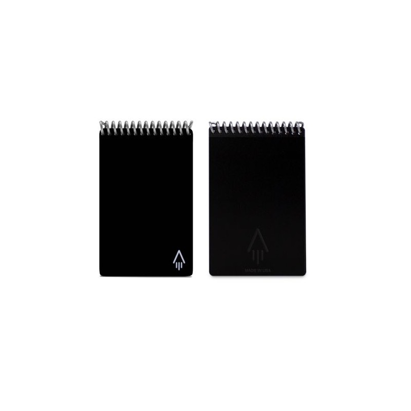 Carnet Effaçable Mini A6 Éco-responsable Personnalisé Rocketbook® Core Matières : plastique Couleurs : noir nombre de pages : 48