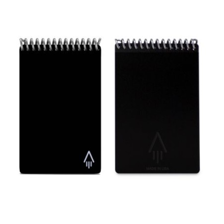 Carnet Effaçable Mini A6 Éco-responsable Personnalisé Rocketbook® Core Matières : plastique Couleurs : noir nombre de pages : 48