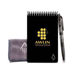 Carnet Effaçable Mini A6 Éco-responsable Personnalisé Rocketbook® Core Matières : plastique Couleurs : noir nombre de pages : 48 2