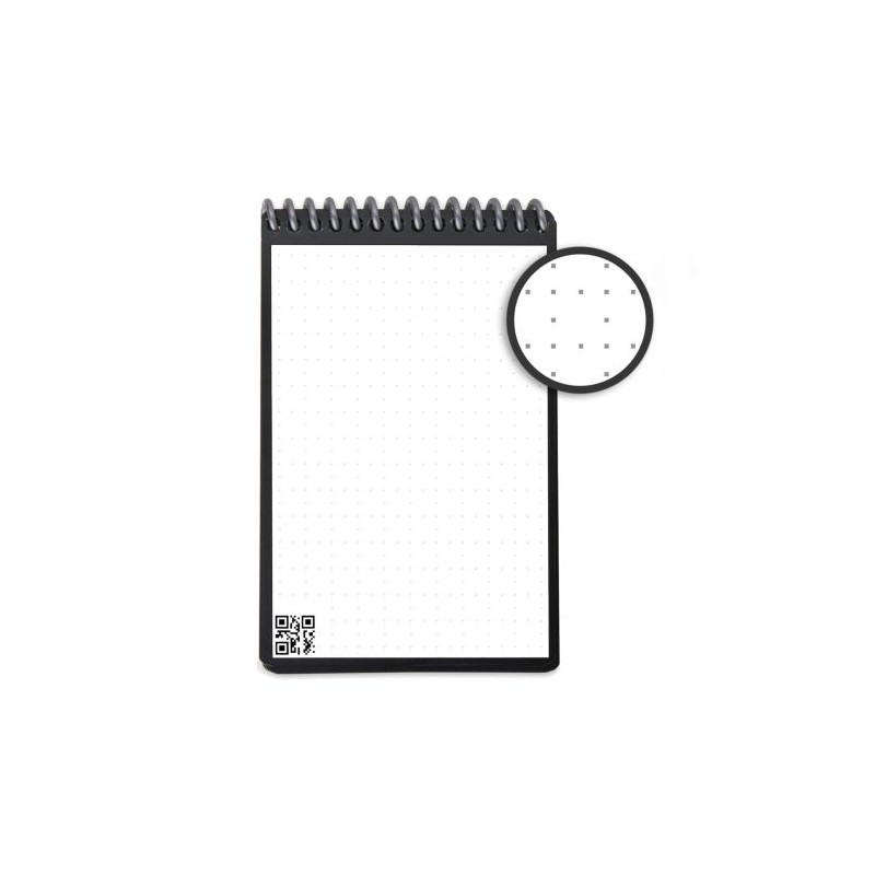 Carnet Effaçable Mini A6 Éco-responsable Personnalisé Rocketbook® Core Matières : plastique Couleurs : blanc nombre de pages : 4