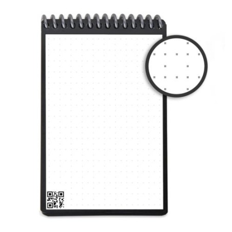 Carnet Effaçable Mini A6 Éco-responsable Personnalisé Rocketbook® Core Matières : plastique Couleurs : blanc nombre de pages : 4