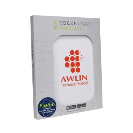 Carnet Effaçable Mini A6 Éco-responsable Personnalisé Rocketbook® Core Matières : plastique Couleurs : blanc nombre de pages : 4