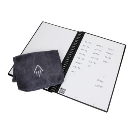Carnet Effaçable Mini A6 Éco-responsable Personnalisé Rocketbook® Core Matières : plastique Couleurs : blanc nombre de pages : 4