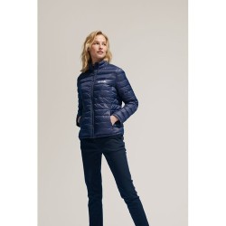Doudoune Chic Éco-responsable Personnalisée Femme 380T | WILSON Taille textile : L Couleurs : french navy impression haute défin