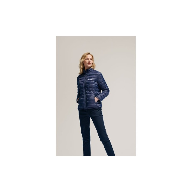 Doudoune Chic Éco-responsable Personnalisée Femme 380T | WILSON Taille textile : L Couleurs : french navy impression haute défin