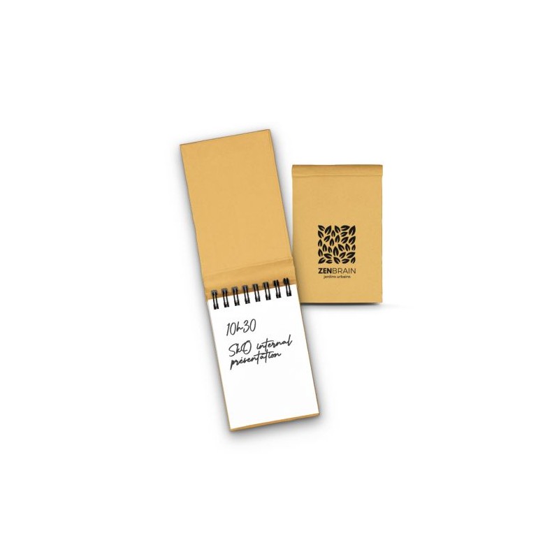 Carnet de Poche Éco-responsable Pratique à Spirales Personnalisé marquage laser ultra précis