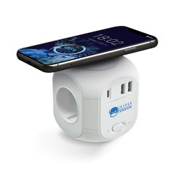 Multiprise Cube Éco-responsable avec Chargeur à Induction et Rallonge - Multifonctionnel 2