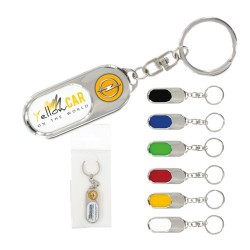 Porte-Clés Métallique Personnalisable avec Insert Plastique - Étiquette Mousqueton