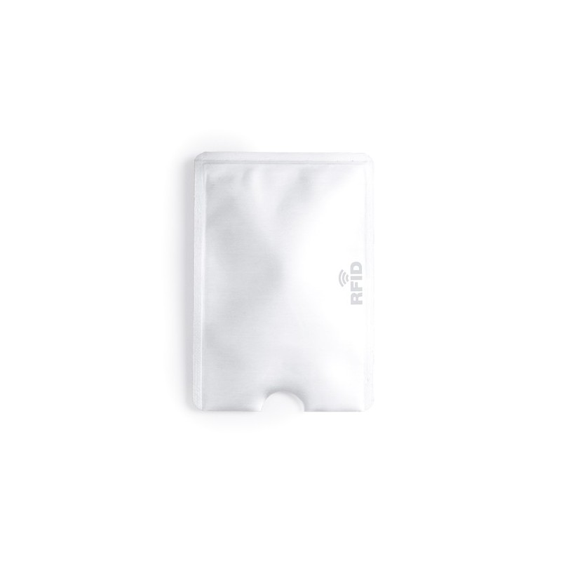 Porte-Cartes Élégant et Personnalisé RFID Becam Matières : aluminium Couleurs : blanc objet promotionnel éco-responsable
