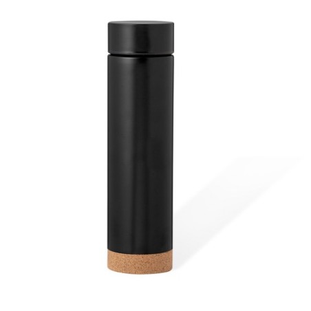 Bouteille Isotherme Éco-responsable Personnalisée pas cher - Thermo Dantek Matières : liège Couleurs : noir