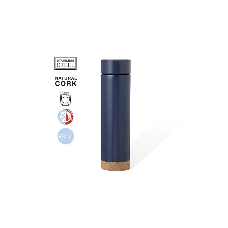 Bouteille Isotherme Éco-responsable Personnalisée pas cher - Thermo Dantek Matières : liège Couleurs : noir objet promotionnel é