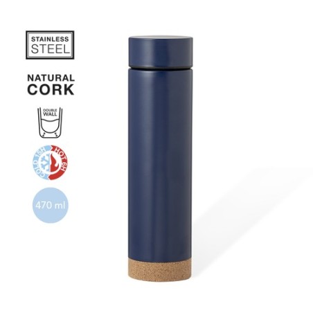 Bouteille Isotherme Éco-responsable Personnalisée pas cher - Thermo Dantek Matières : liège Couleurs : noir objet promotionnel é