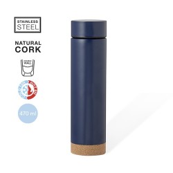 Bouteille Isotherme Éco-responsable Personnalisée pas cher - Thermo Dantek Matières : liège Couleurs : argenté impression haute 