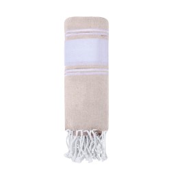 Paréo Serviette Personnalisé 100% Coton Recyclé - Lainen Matières : coton recyclé Couleurs : marron