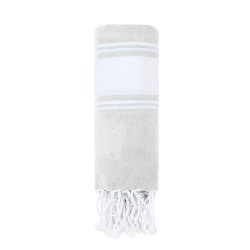 Paréo Serviette Personnalisé 100% Coton Recyclé - Lainen Matières : coton recyclé Couleurs : bleu marine personnalisation rapide