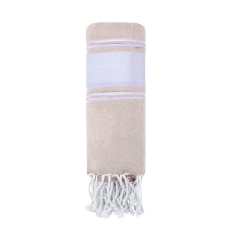 Paréo Serviette Personnalisé 100% Coton Recyclé - Lainen Matières : coton recyclé Couleurs : bleu marine accessoire événementiel