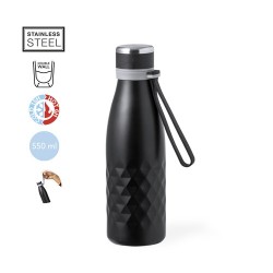 Bouteille Isotherme Thermique Éco-responsable 550 ml Hexor Matières : acier inoxydable Couleurs : argenté 2