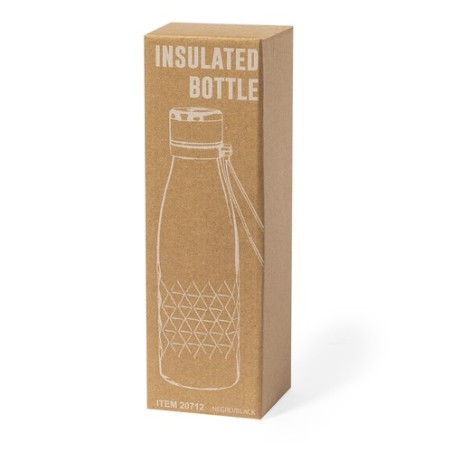Bouteille Isotherme Thermique Éco-responsable 550 ml Hexor Matières : acier inoxydable Couleurs : argenté personnalisable avec v