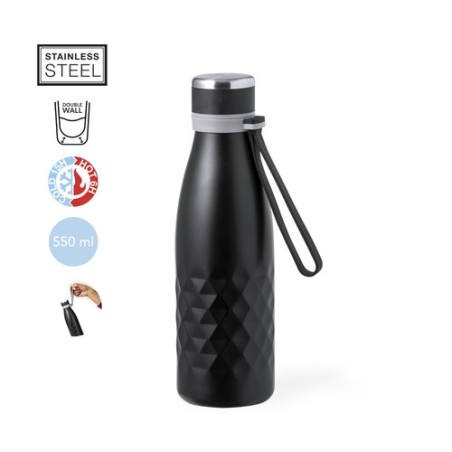 Bouteille Isotherme Thermique Éco-responsable 550 ml Hexor Matières : acier inoxydable Couleurs : blanc livraison express 24h 48