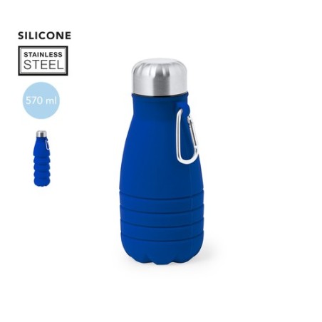Bidon Éco-responsable et Personnalisé Pliable Fael Matières : silicone Couleurs : noir impression haute définition