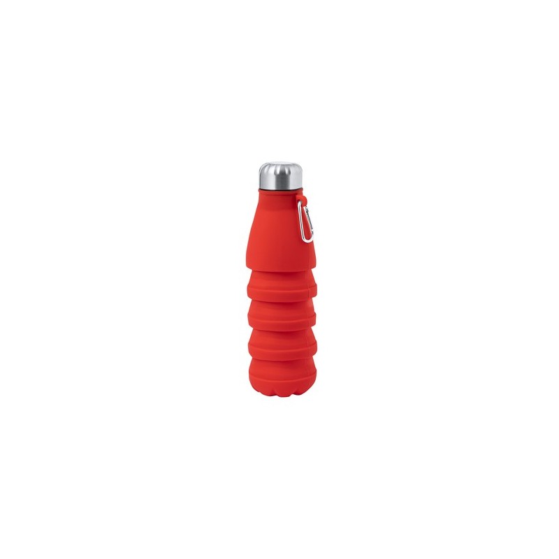 Bidon Éco-responsable et Personnalisé Pliable Fael Matières : silicone Couleurs : rouge cadeau entreprise pas cher