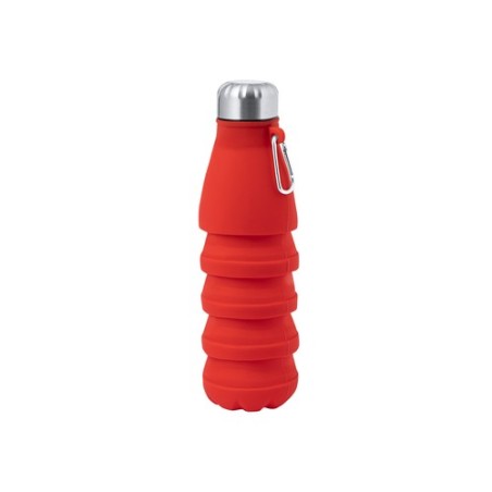 Bidon Éco-responsable et Personnalisé Pliable Fael Matières : silicone Couleurs : rouge cadeau entreprise pas cher