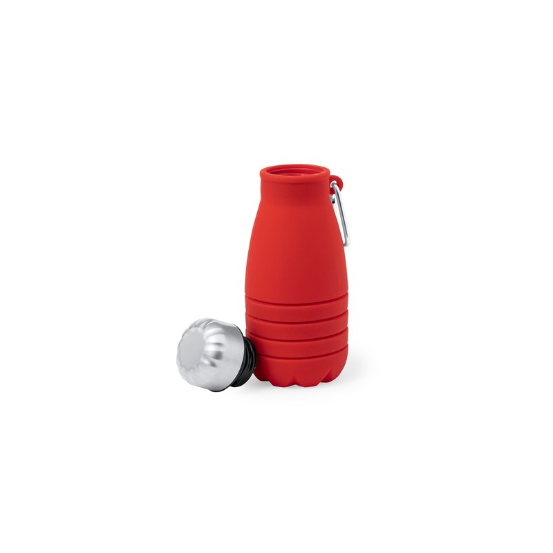 Bidon Éco-responsable et Personnalisé Pliable Fael Matières : silicone Couleurs : rouge personnalisation rapide en France
