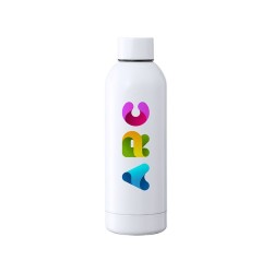 Bidon Thermique Personnalisé Sublimation Cadeau d'Entreprise Hodis Matières : acier inoxydable Couleurs : blanc goodies publicit