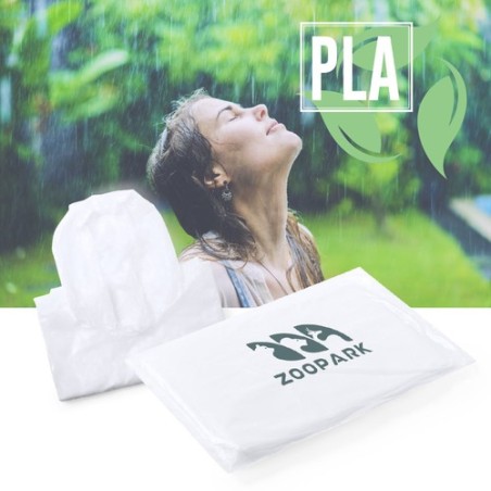 Poncho Éco-responsable Publicitaire Reizon Matières : PLA Couleurs : blanc personnalisable avec votre logo