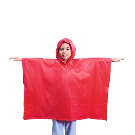 Poncho Imperméable Personnalisé pour Enfant - Teo Matières : PVC Couleurs : rouge cadeau client original