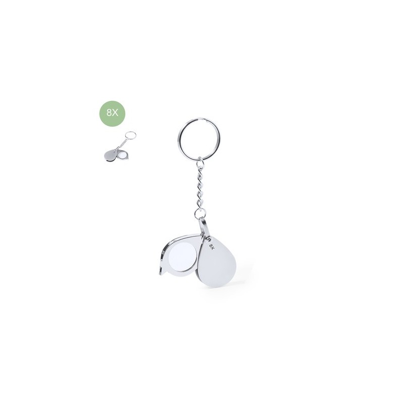 Loupe Porte-Clés 8X de Grossissement Optimal - Kitins Matières : métal Couleurs : argenté personnalisable avec votre logo