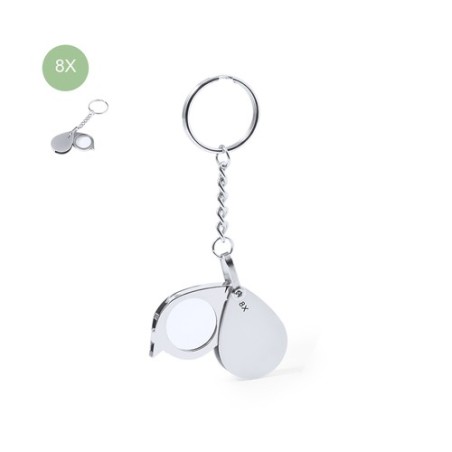 Loupe Porte-Clés 8X de Grossissement Optimal - Kitins Matières : métal Couleurs : argenté personnalisable avec votre logo