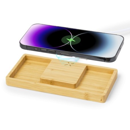 Chargeur Éco-responsable et Design Personnalisé Organiseur Treit Matières : bambou marquage laser ultra précis