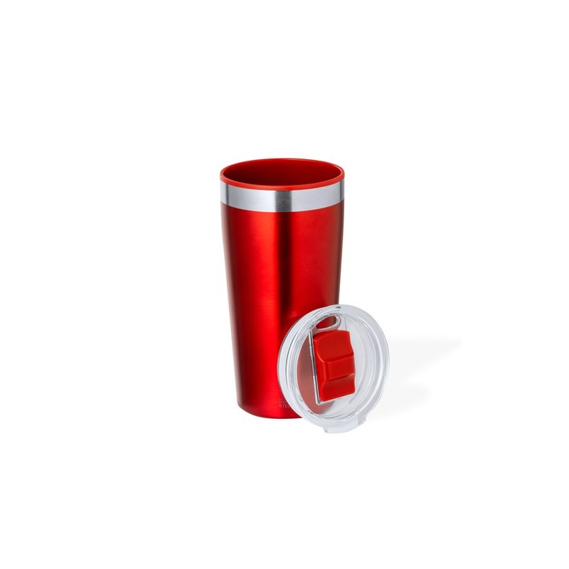 Mug Isotherme Thermique Personnalisé Dione Matières : polypropylène (PP) Couleurs : rouge objet promo petit budget