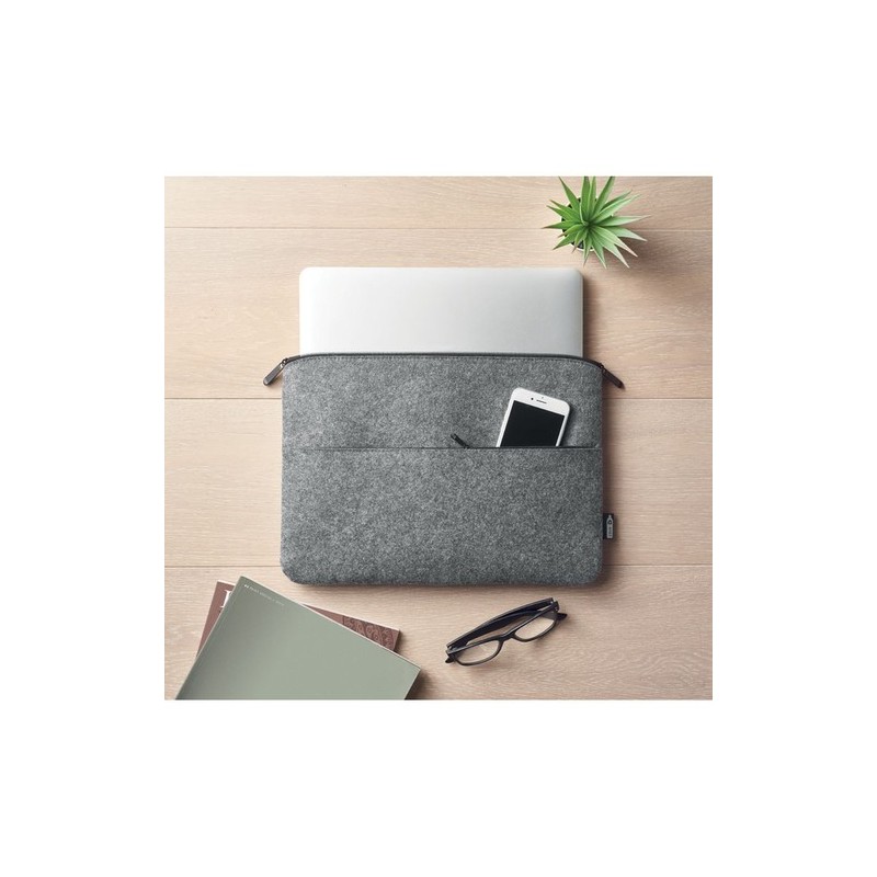 Sacoche d'ordinateur  en RPET personnalisée - TOPLO Matières : PET recyclé Couleurs : gris objet promotionnel éco-responsable
