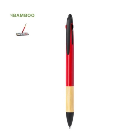 Stylet Multifonction Personnalisé en Bambou - Bille Milok Matières : bambou Couleurs : noir marquage laser ultra précis