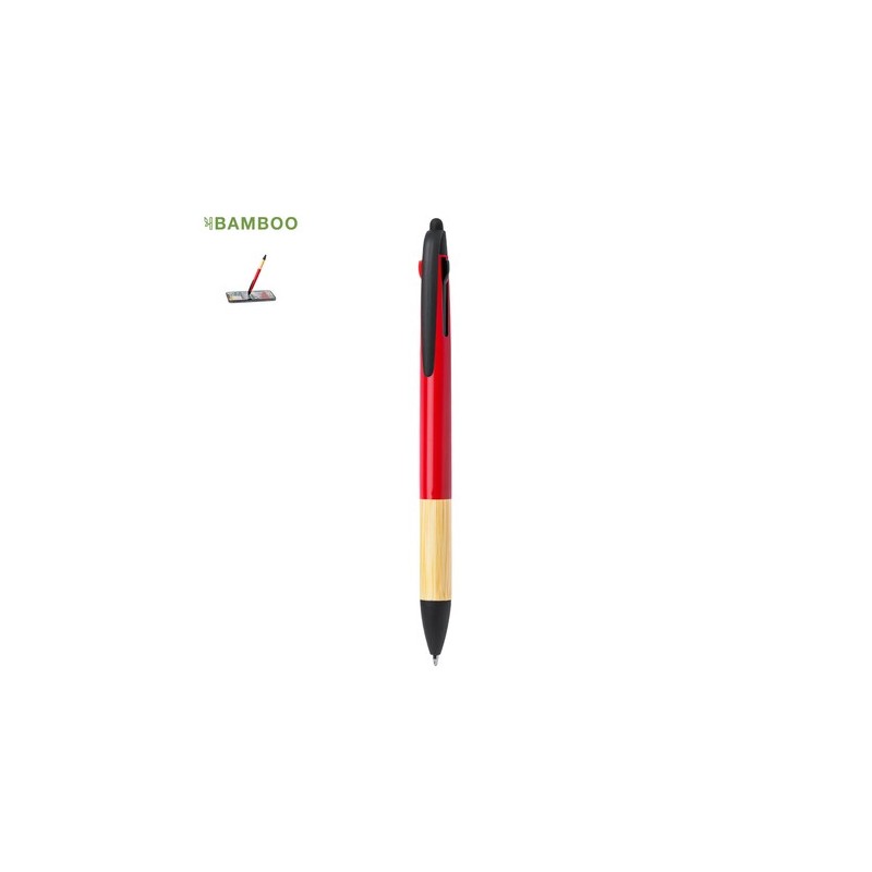 Stylet Multifonction Personnalisé en Bambou - Bille Milok Matières : bambou Couleurs : blanc livraison express 24h 48h