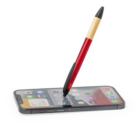 Stylet Multifonction Personnalisé en Bambou - Bille Milok Matières : bambou Couleurs : blanc goodies personnalisé en stock