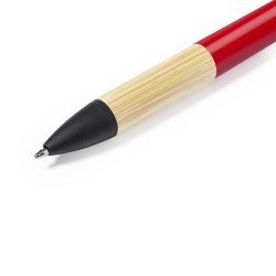 Stylet Multifonction Personnalisé en Bambou - Bille Milok Matières : bambou Couleurs : bleu goodies publicitaire durable