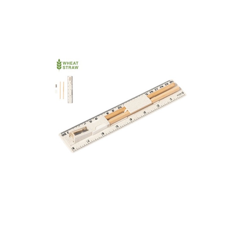 Set Éco-responsable de Kit Écolier Publicitaire Frensi Matières : ABS Couleurs : naturel personnalisable avec votre logo