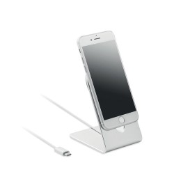 Chargeur portable magnétique personnalisé 15W pas cher - MELIS Matières : aluminium Couleurs : argenté mat cadeau entreprise pas