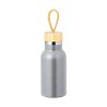 Bouteille Isotherme Éco-responsable Personnalisée 500ml - Flazer Matières : bambou Couleurs : argenté impression haute définitio