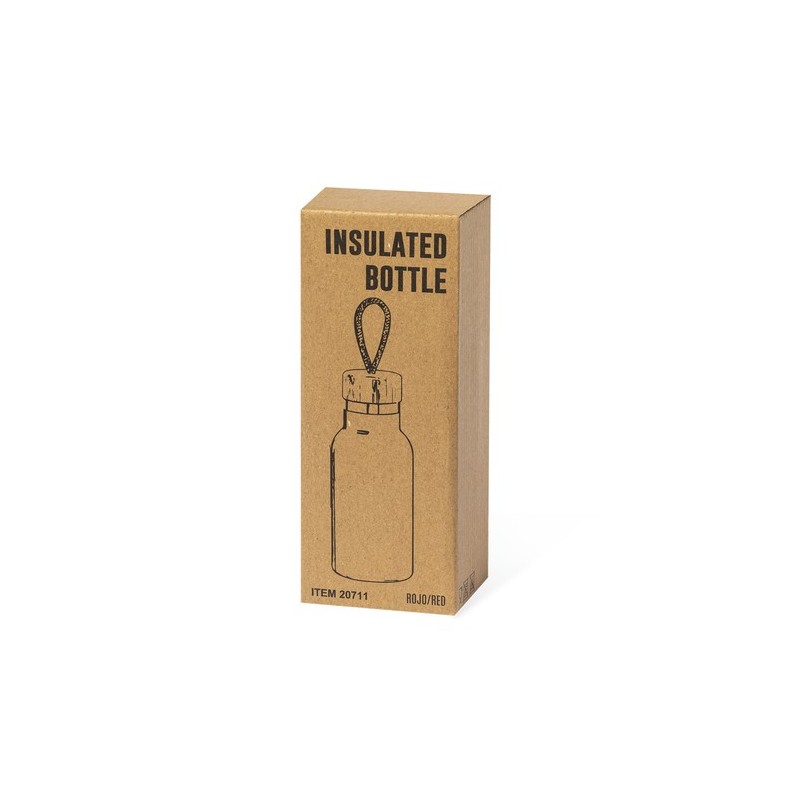 Bouteille Isotherme Éco-responsable Personnalisée 500ml - Flazer Matières : bambou Couleurs : argenté objet promotionnel éco-res