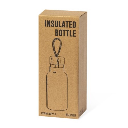 Bouteille Isotherme Éco-responsable Personnalisée 500ml - Flazer Matières : bambou Couleurs : argenté objet promotionnel éco-res